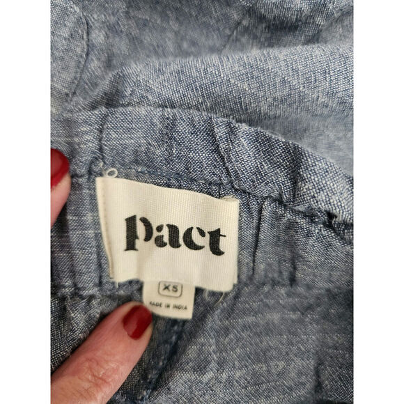 Pact Organic Cotton Womens Crop pants sz XS stretch waist pockets granola girl - Picture 8 of 11